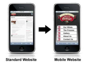 An example of a a typical website and the mobile website version - WEBv5.com