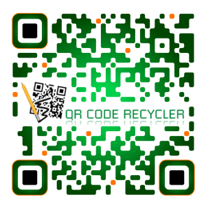 This is an example of a branded QR code for our own QRcoderecycler service.